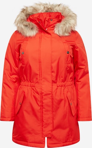 ONLY Carmakoma Winterparka 'IRENA' in Rood: voorkant