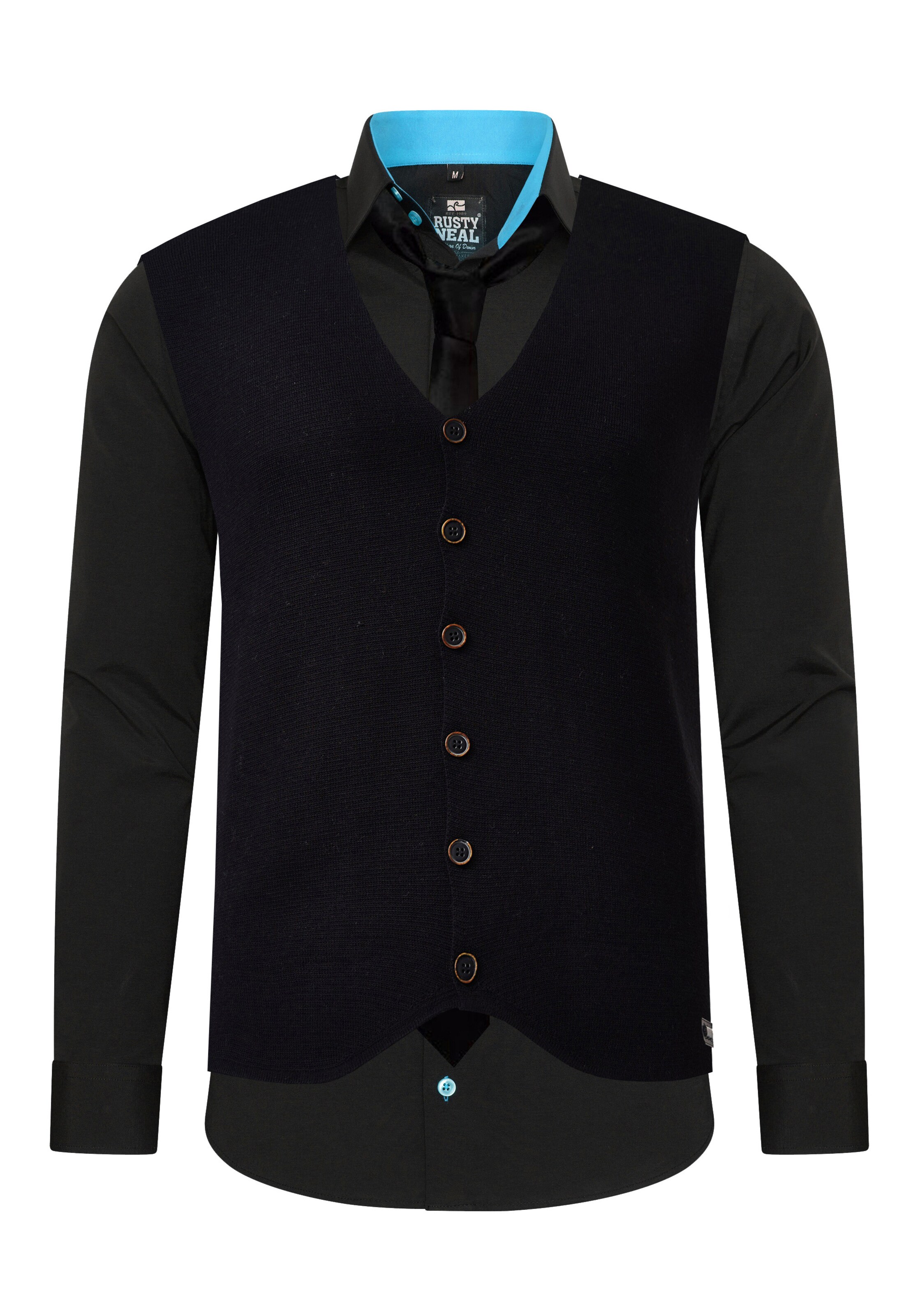 Rusty Neal Slim fit Button Up Shirt in Black: front