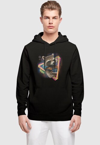 ABSOLUTE CULT Sweatshirt 'Guardians Of The Galaxy Vol.2 - Neon Rocket' in Black: front