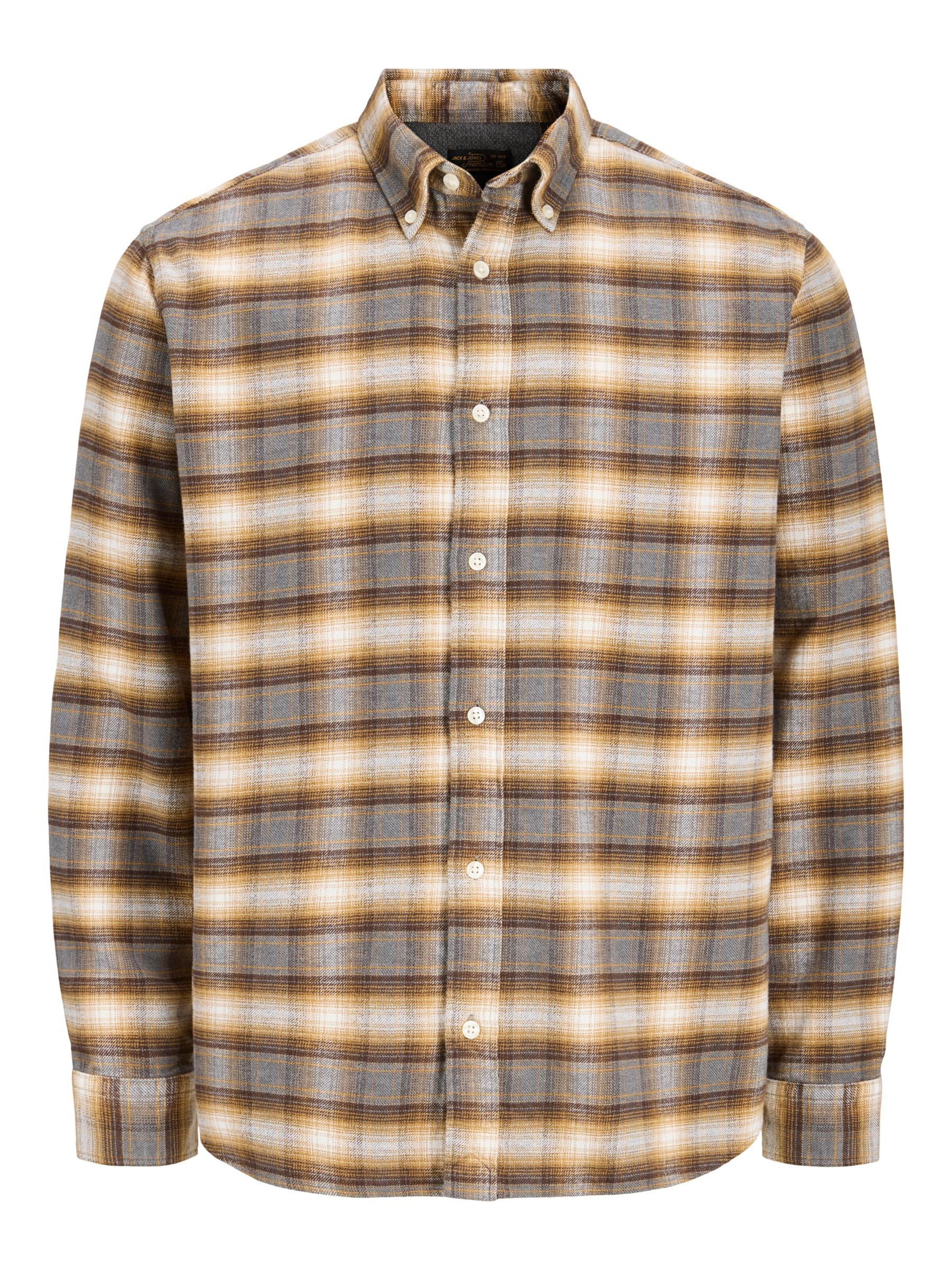 JACK & JONES Regular fit Button Up Shirt in Brown: front