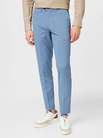 Lindbergh Slim fit Pleated Pants 'Club' in Blue: front