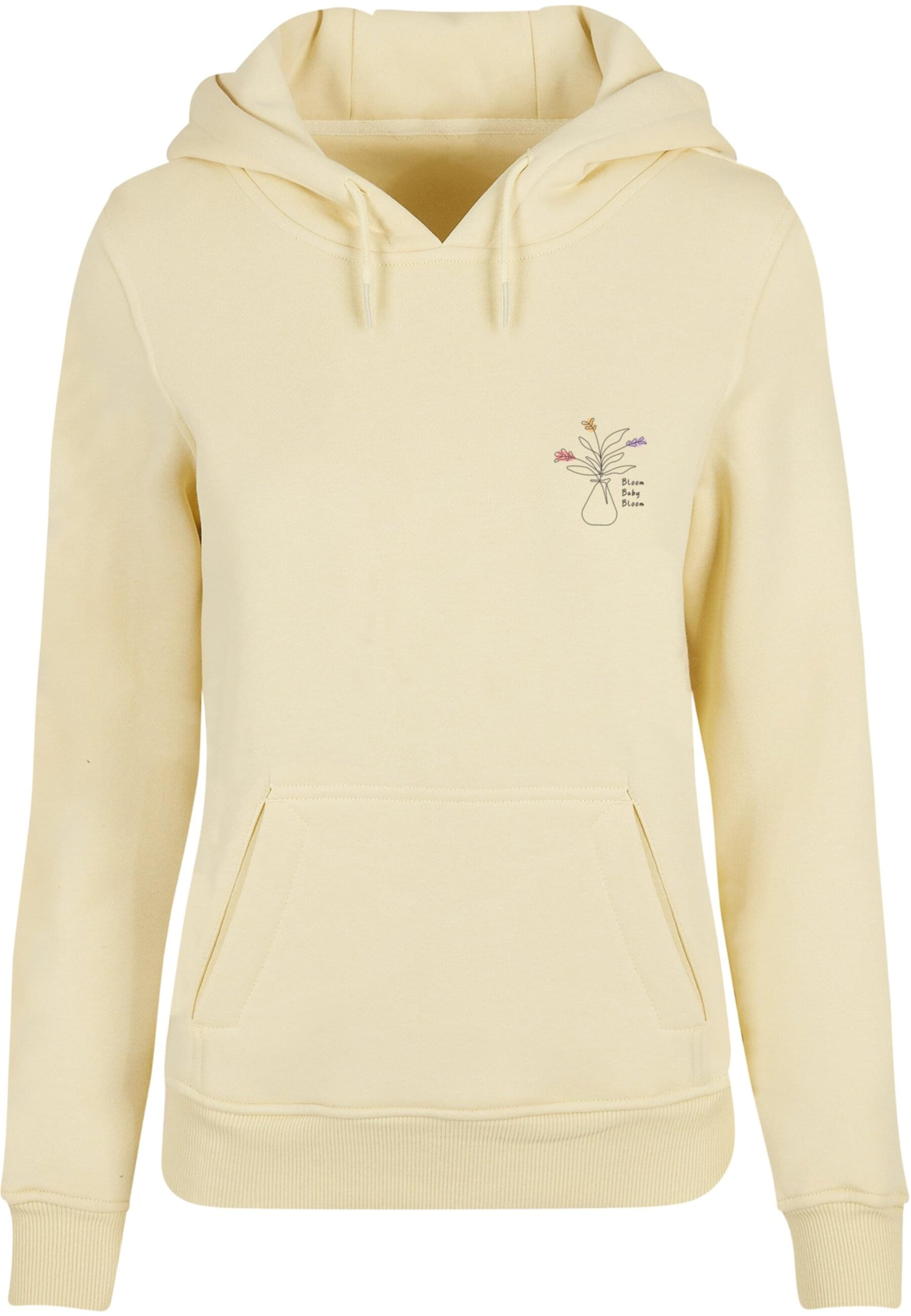 Merchcode Sweatshirt 'Bloom Baby, Bloom' in Geel: voorkant