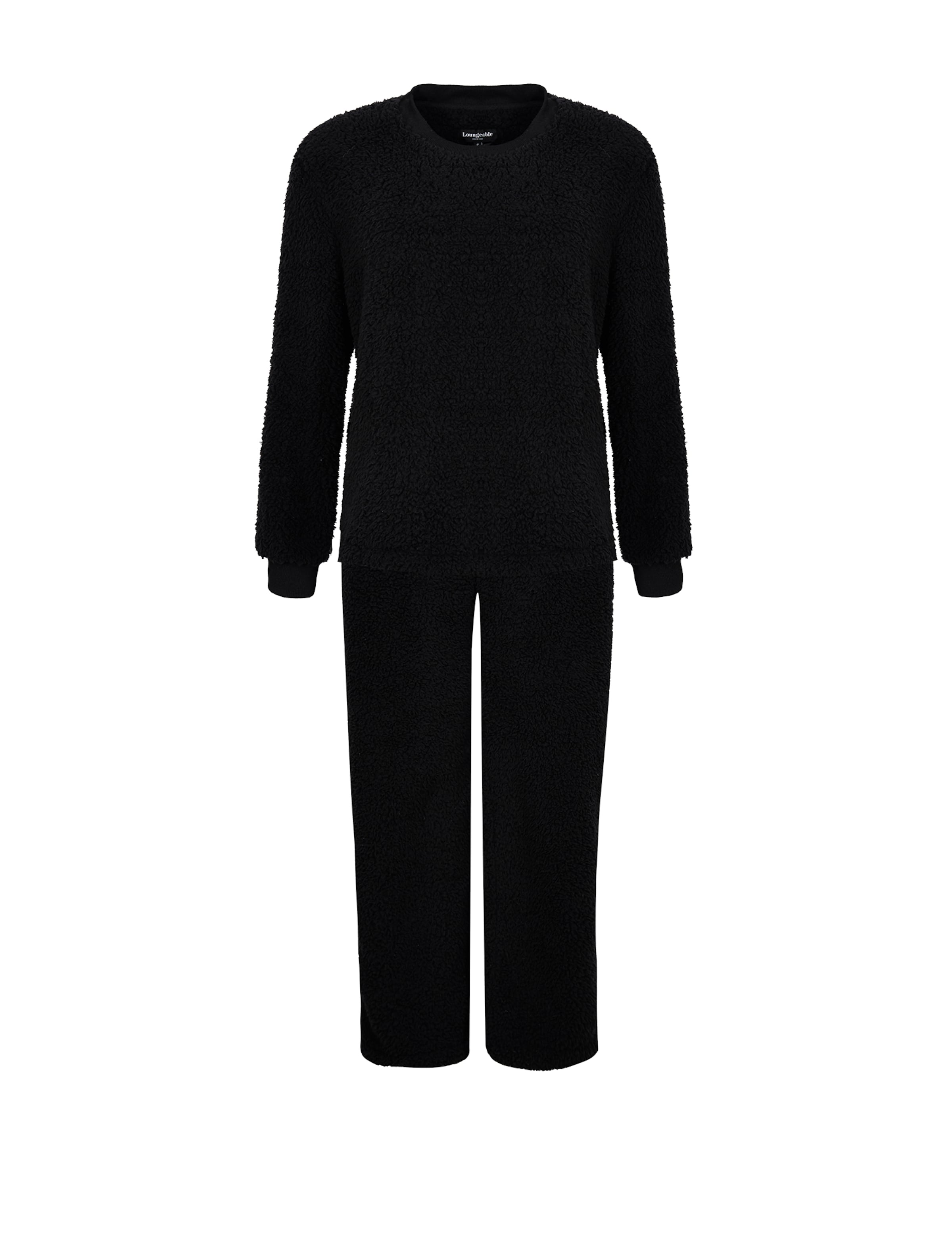 Loungeable Hausanzug in Schwarz: Vorderseite