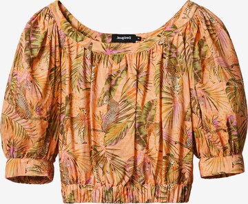 Desigual - Blusa 'Safari' en naranja: frente