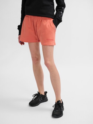 Hummel Regular Workout Pants in Orange: front