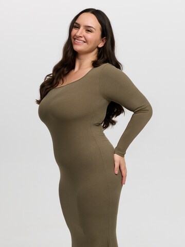 cfab (formerly creamy fabrics) Kleid 'Ribbed Long Sleeve Maxikleid'‌ in Grün