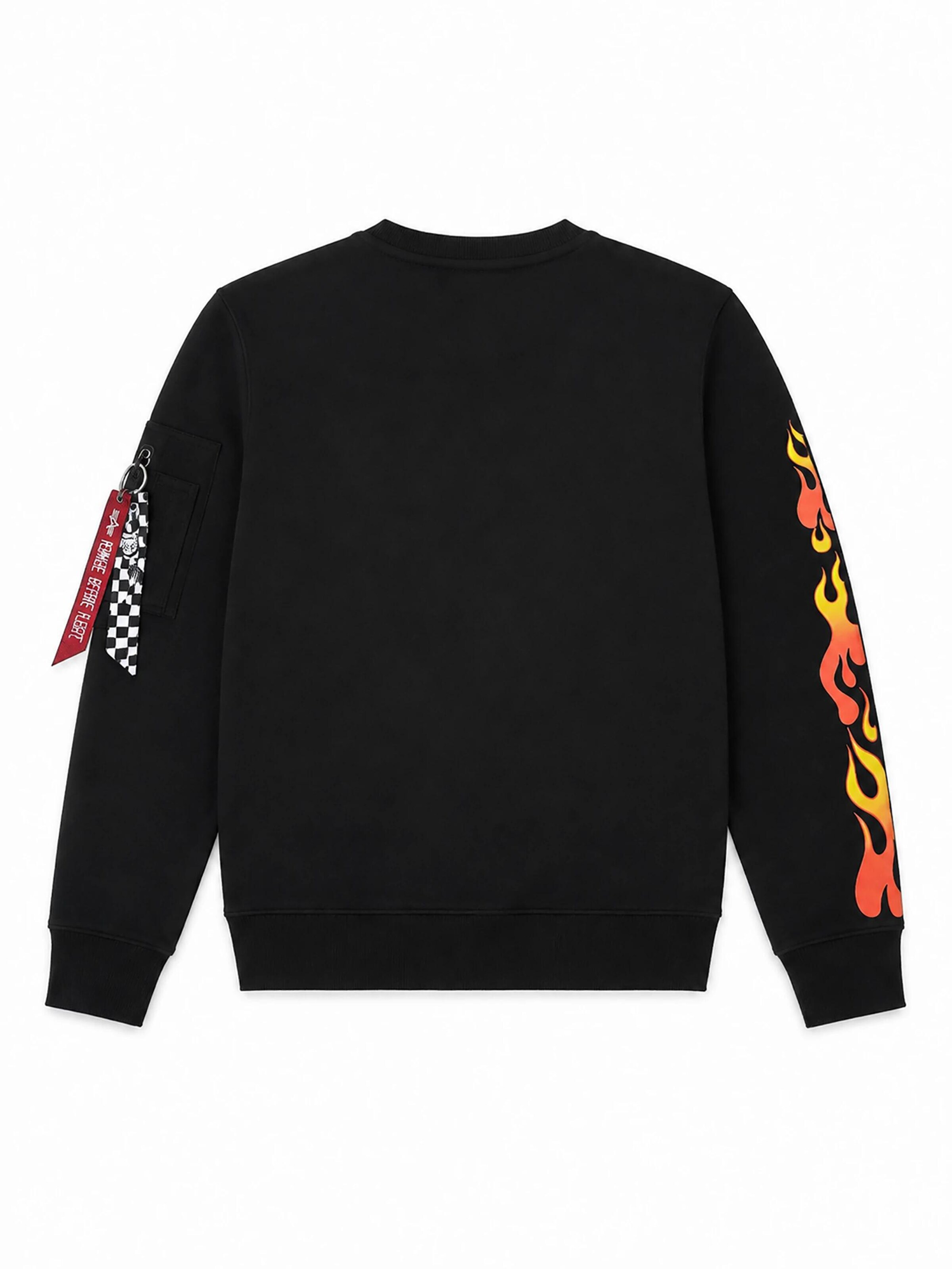 ALPHA INDUSTRIES Sweatshirt 'Flame' in Black