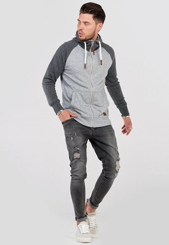 behype Zip-Up Hoodie 'HENRAY' in Grey