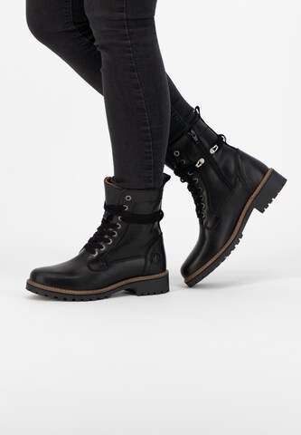 Travelin Lace-Up Boots 'Kvinlog' in Black: front