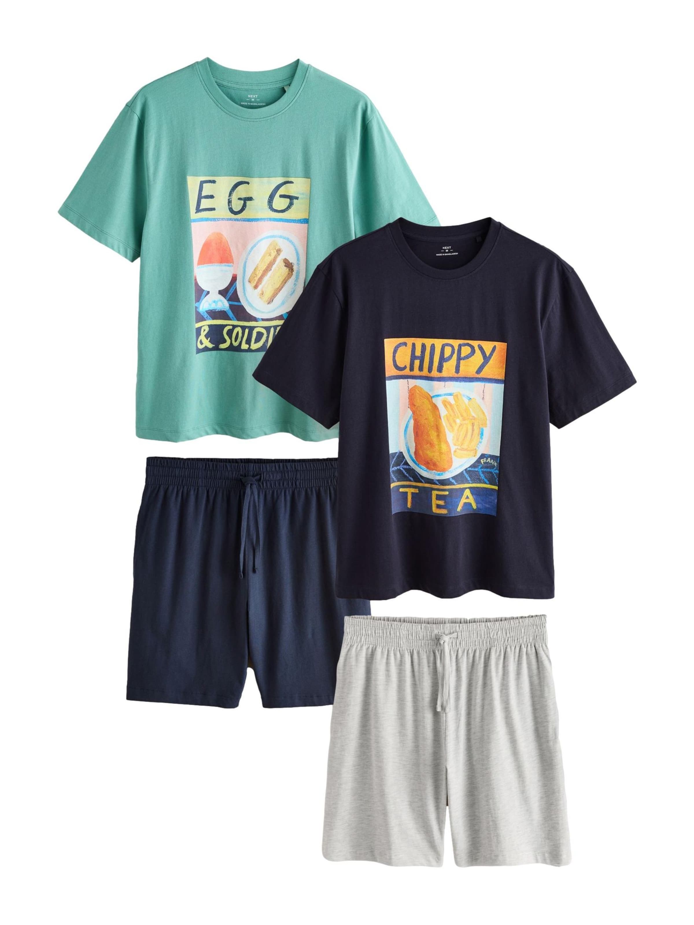 Pigiama corto 'Frankie Thorpe' di Next in verde: frontale