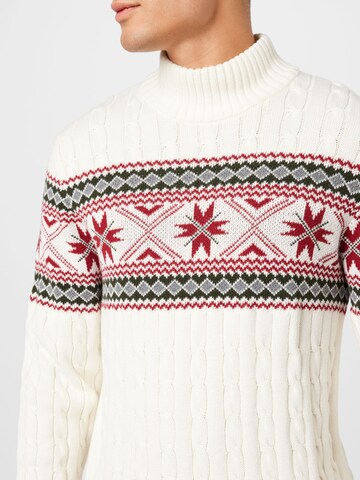 Pull-over 'SLHFlake' SELECTED en beige