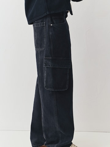 Baggy Jeans cargo Pull&Bear en noir