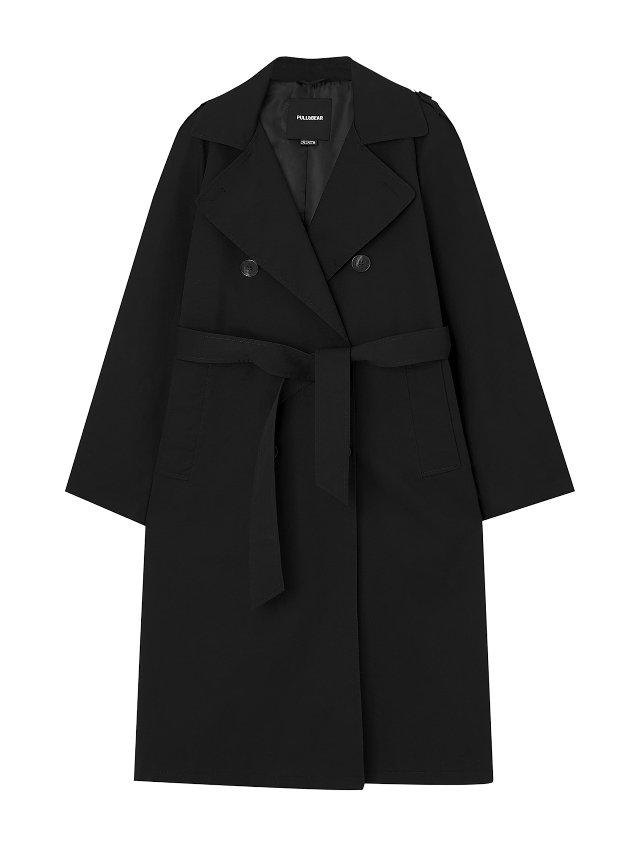 Pull&Bear Välikausitakki värissä musta: etupuoli