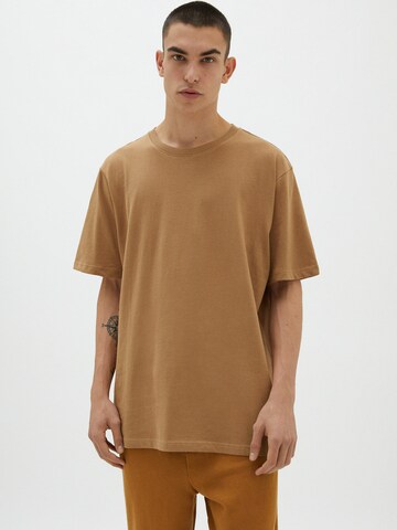 Pull&Bear Shirt in Beige: voorkant