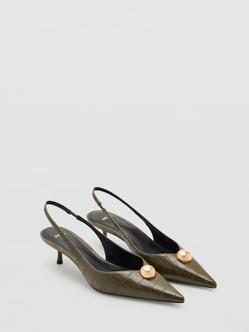 MANGO Slingback Pumps 'Ball' in Green