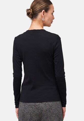 zero Jersey-Shirt mit Wellenkante in Schwarz