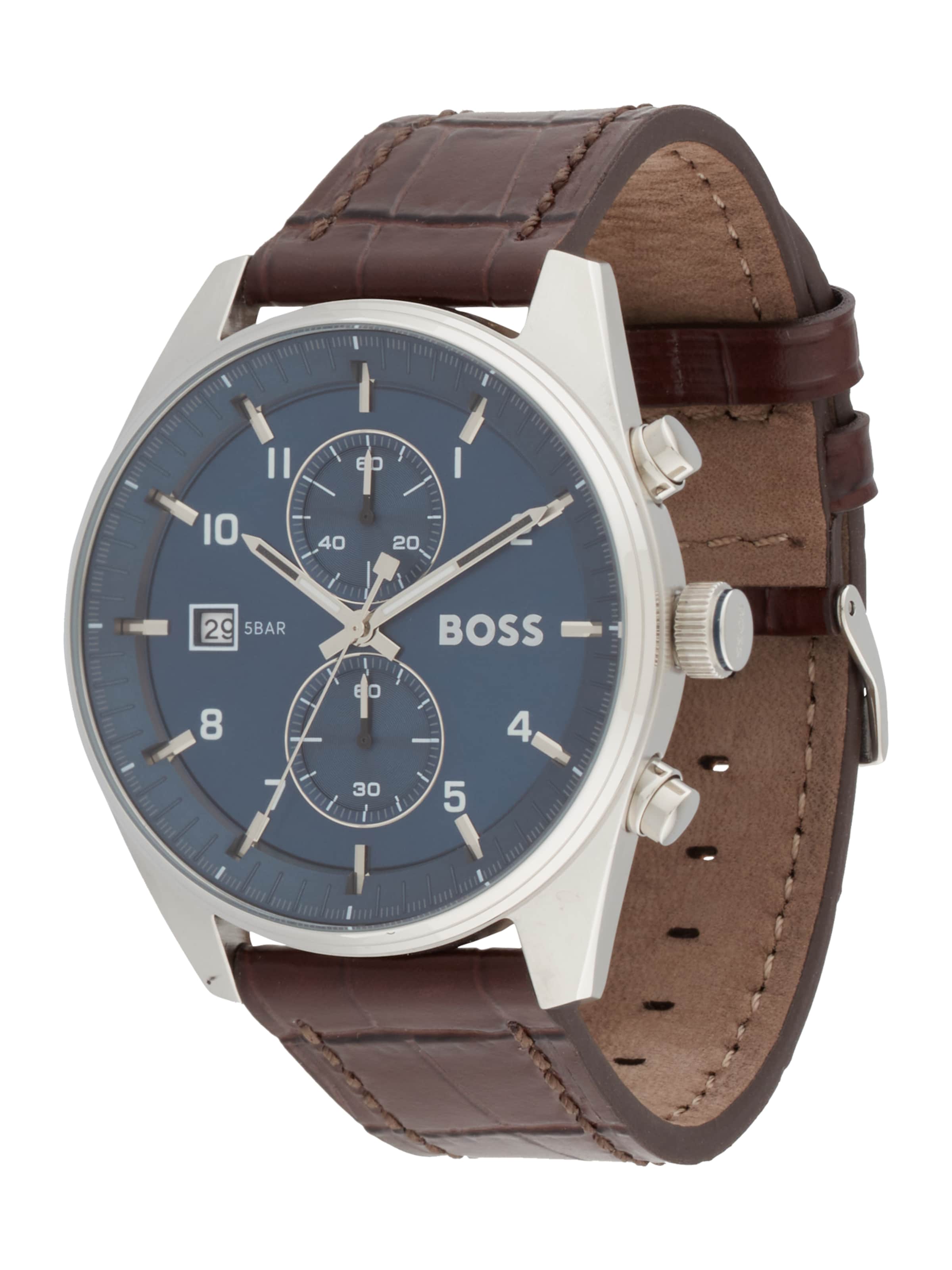 BOSS Analog watch 'SKYTRAVELLER' in Brown: front