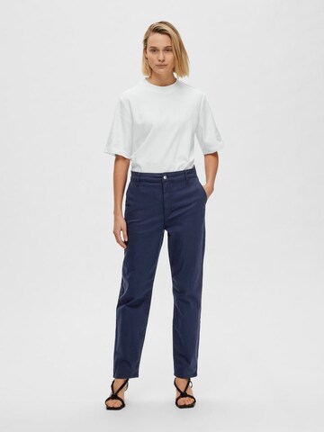 SELECTED FEMME - Regular Calças chino 'Marina' em azul