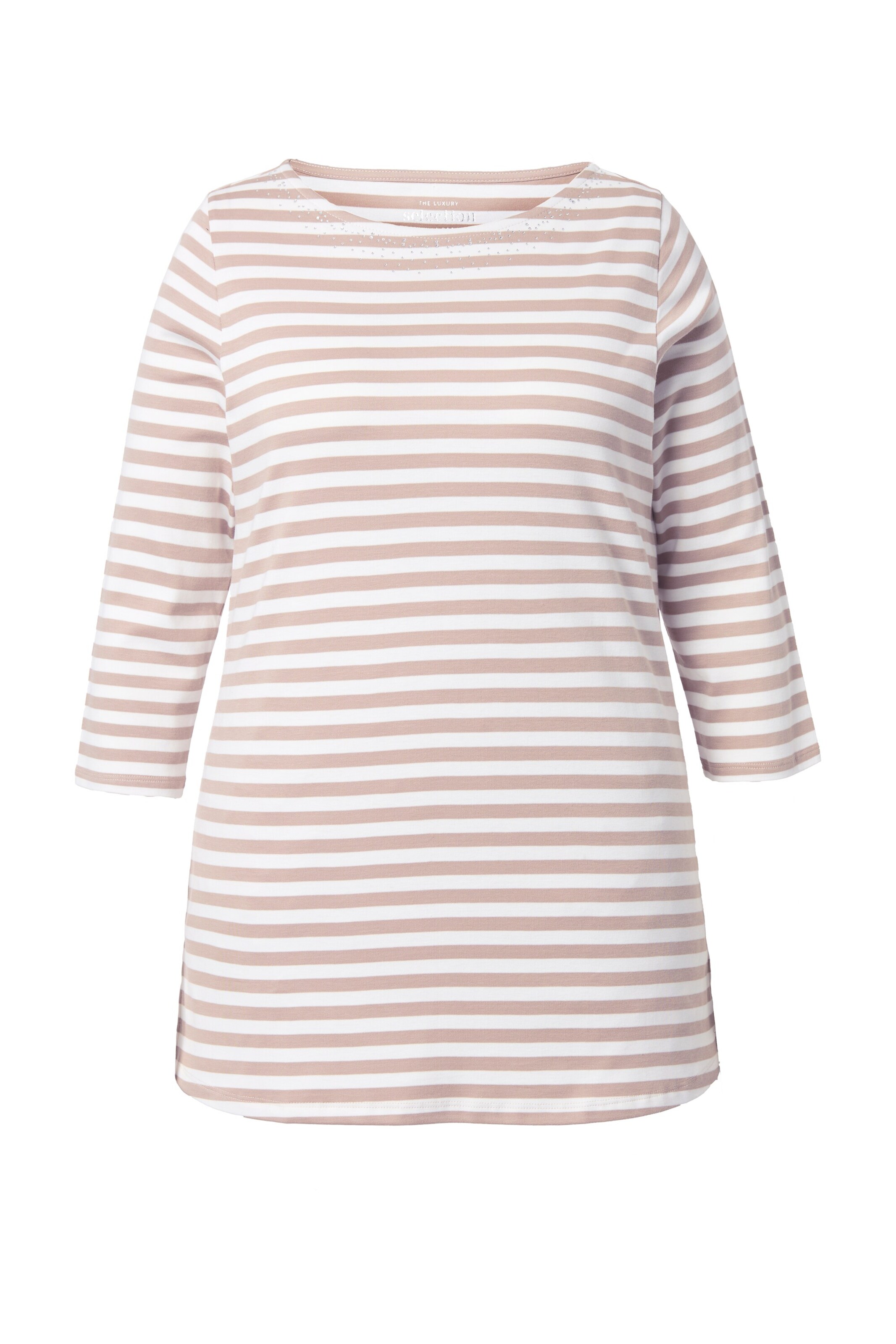 Ulla Popken Shirt in Dark beige / White, Item view