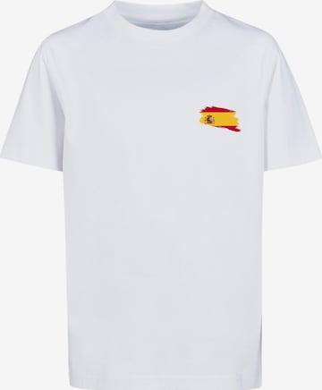 F4NT4STIC T-Shirt 'Spanien Flagge' in Weiß: predná strana