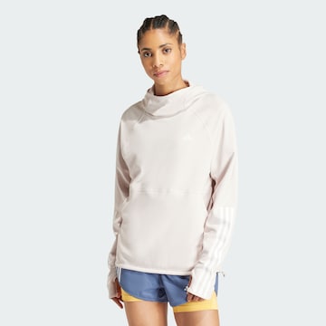 ADIDAS PERFORMANCE Athletic Sweatshirt 'Own The Run' in Beige: front