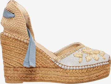 Alhamas - Sandalias 'Alpargata Cuña 10 cm' en azul: frente