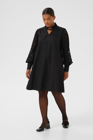 KAFFE CURVE Jurk 'Mynthia' in Zwart