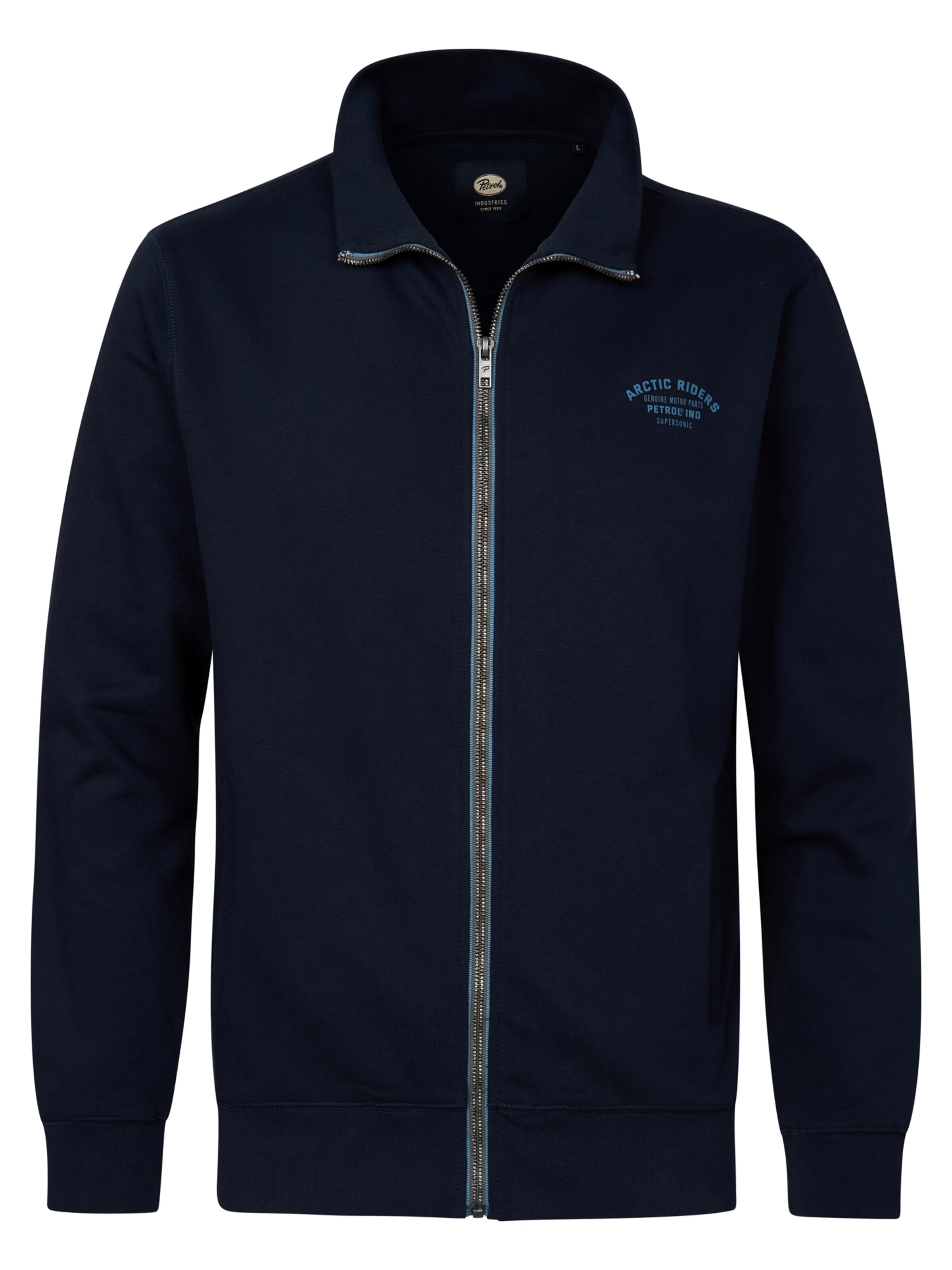 Petrol Industries Sweat jacket in Blue: front