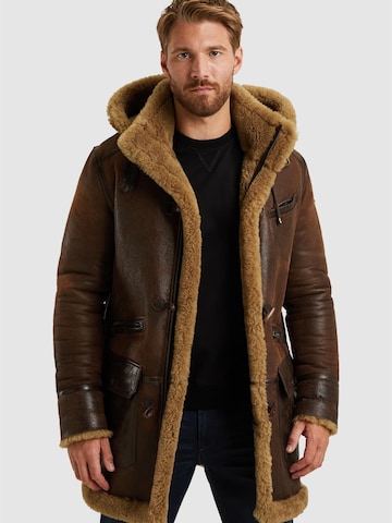 Giacca di mezza stagione 'Long Lammy leather jacket' di PME Legend in marrone: frontale