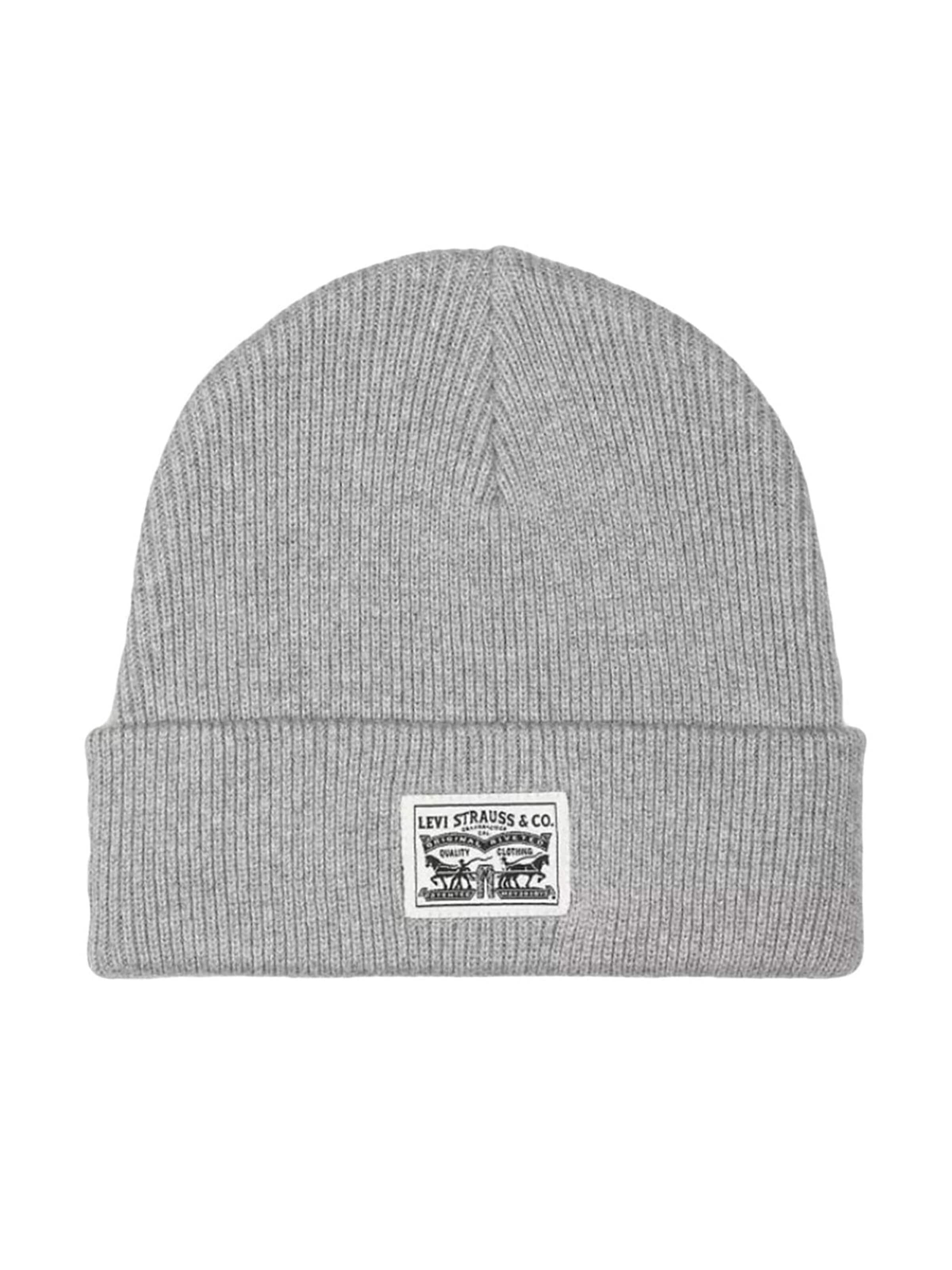 LEVI'S ® Czapka 'Backpatch Beanie Light Heather Grey / Black' w kolorze szary: przód