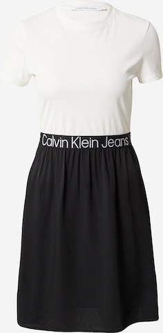 Calvin Klein Jeans - Vestido en blanco: frente