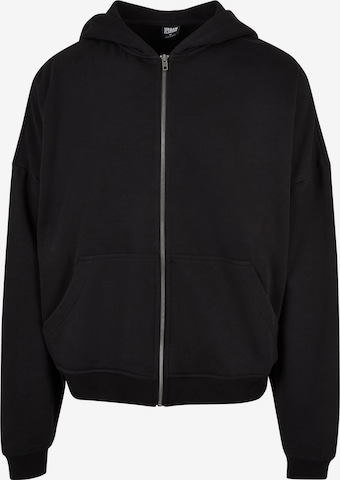 Urban Classics Zip-Up Hoodie '90's' in Black: front