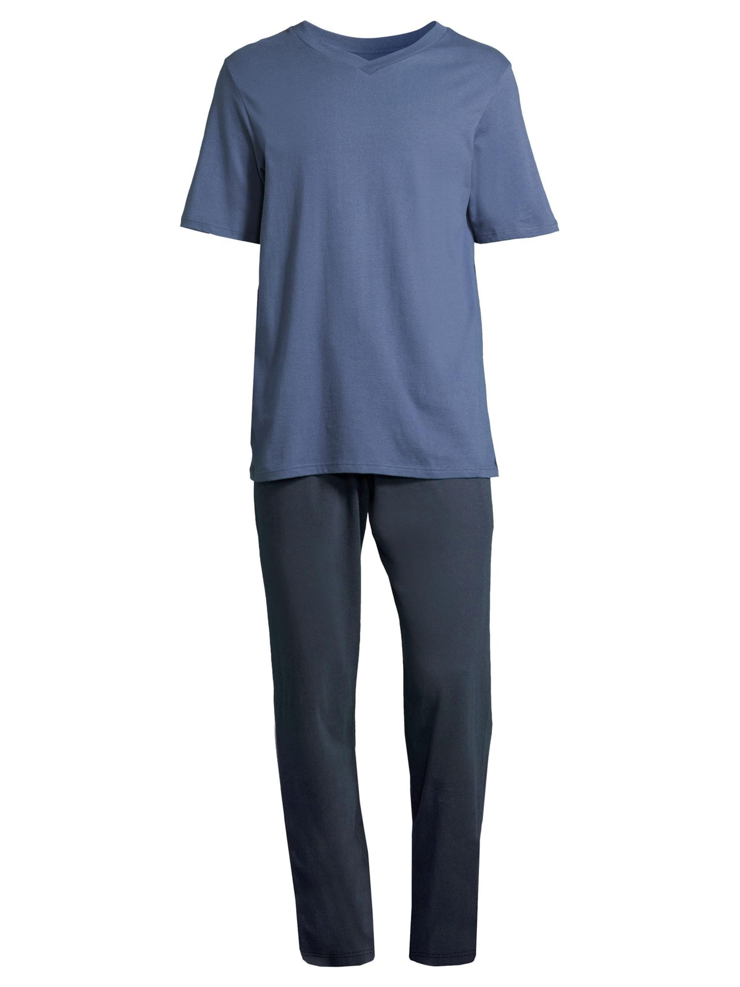 SCHIESSER Pyjama kort 'Night & Home' in Blauw: voorkant