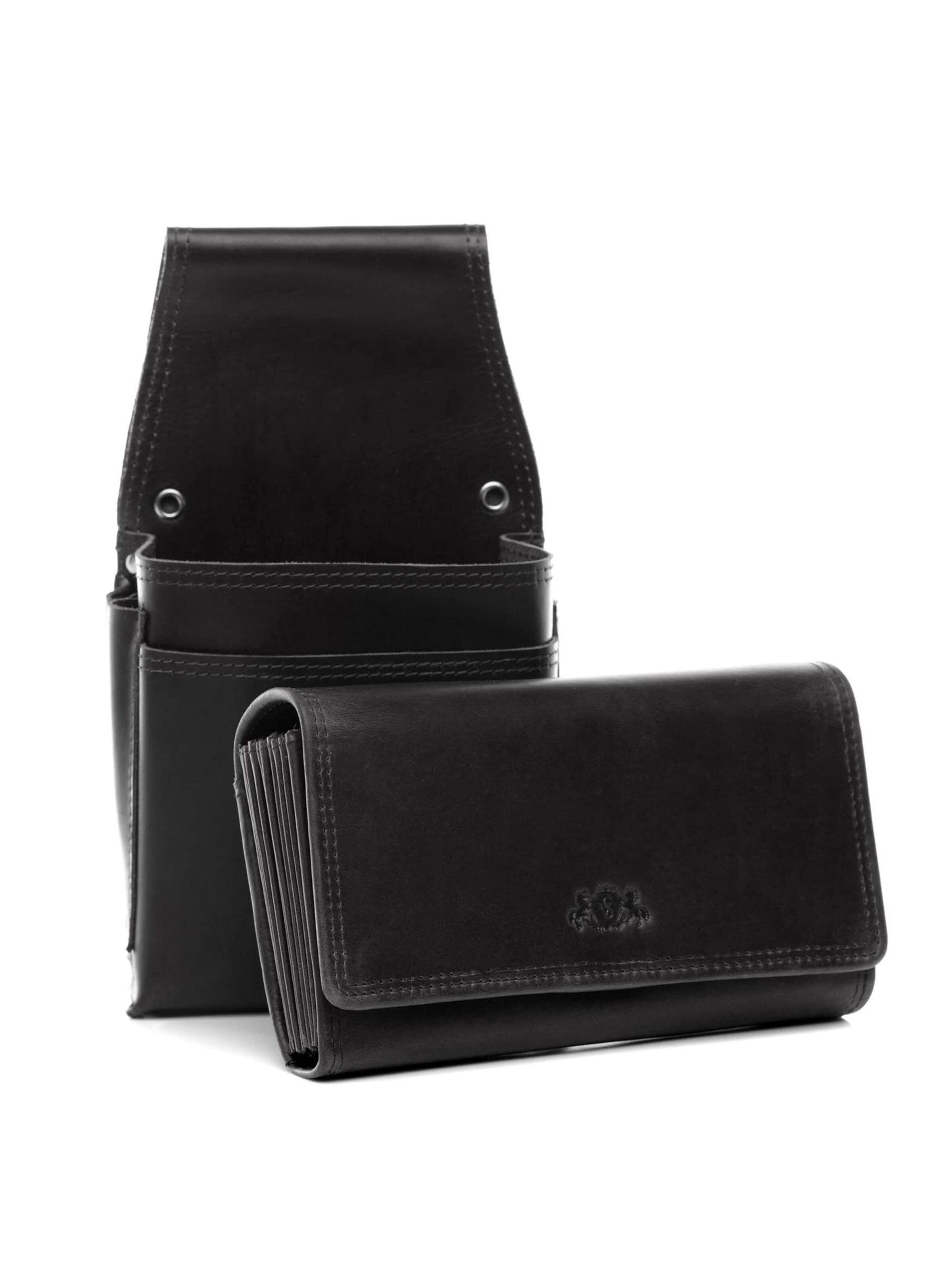 SID & VAIN Fanny Pack 'Kellner-Geldbörse & Holster ABERDEEN' in Black: front