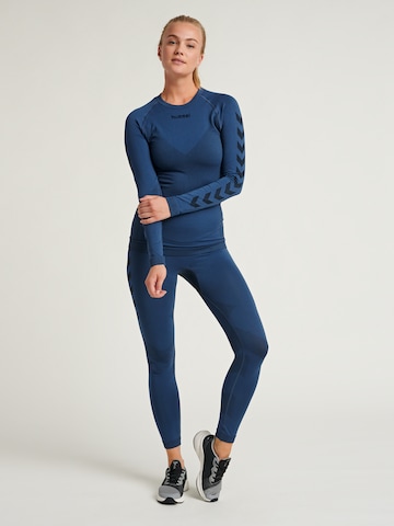 Hummel Skinny Workout Pants 'First' in Blue