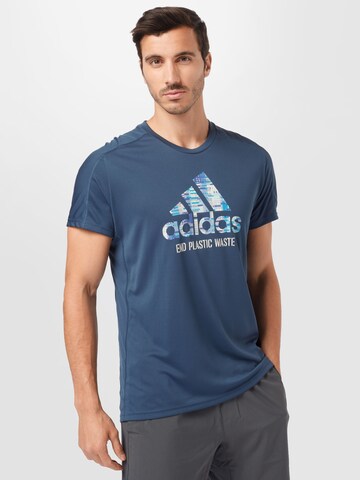 Regular T-Shirt fonctionnel ADIDAS SPORTSWEAR en bleu : devant