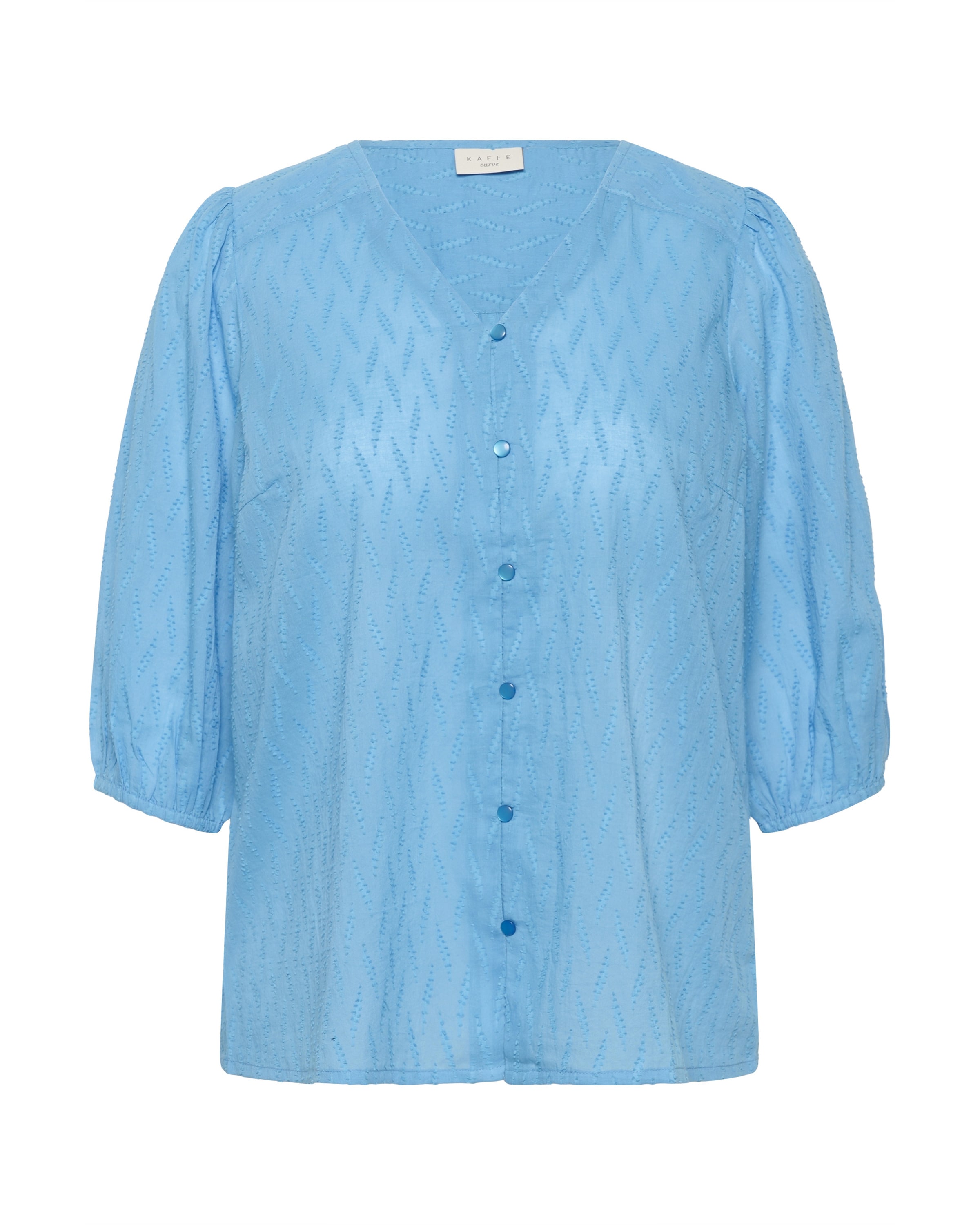 KAFFE CURVE Bluse 'KCgabby' in Blau: Vorderseite