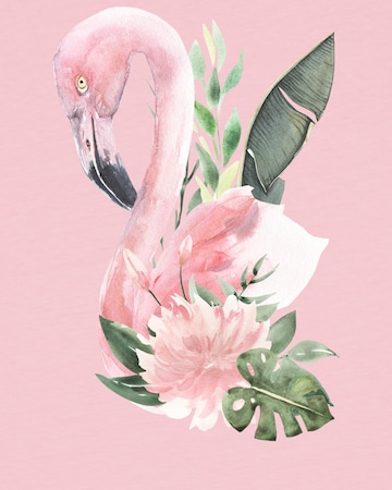 watabout.kids Shirt 'Flamingo Mit Blumen' in Pink
