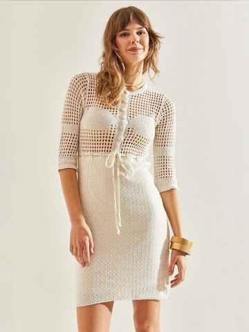 Abito in maglia di Bianco Lucci in beige: frontale