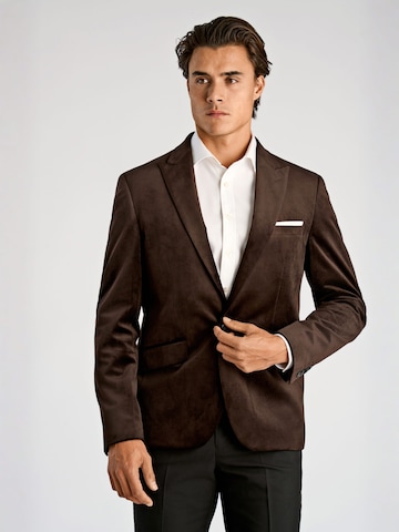 Lindbergh Slim fit Business-colbert in Bruin