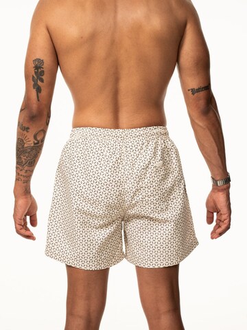 saved lab Swimming shorts 'SL-205 Swimshort Monogramm Ecru' in Beige