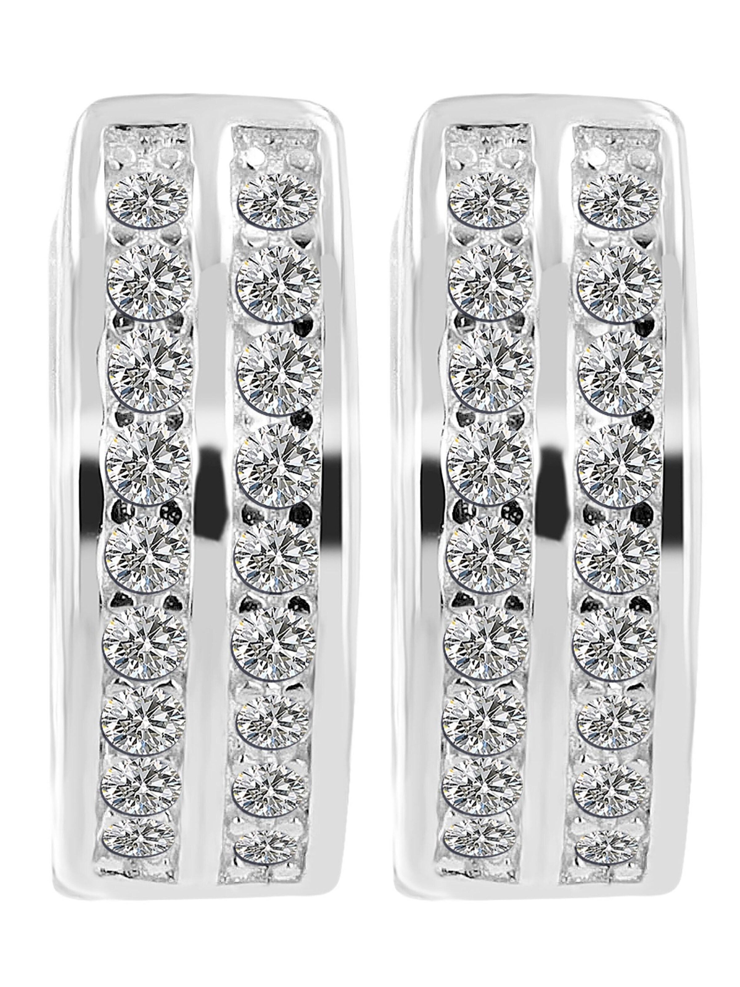Akzent Earrings '"Noreen" aus 925 Sterlingsilber, rhodiniert, langlebig' in Silver: front