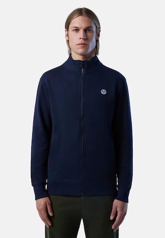 North Sails Zip-Up Hoodie in Blue: front