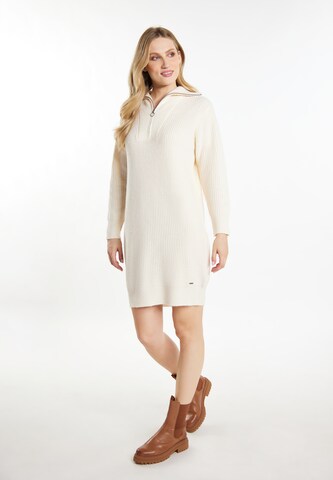 DreiMaster Vintage - Vestido de punto en blanco