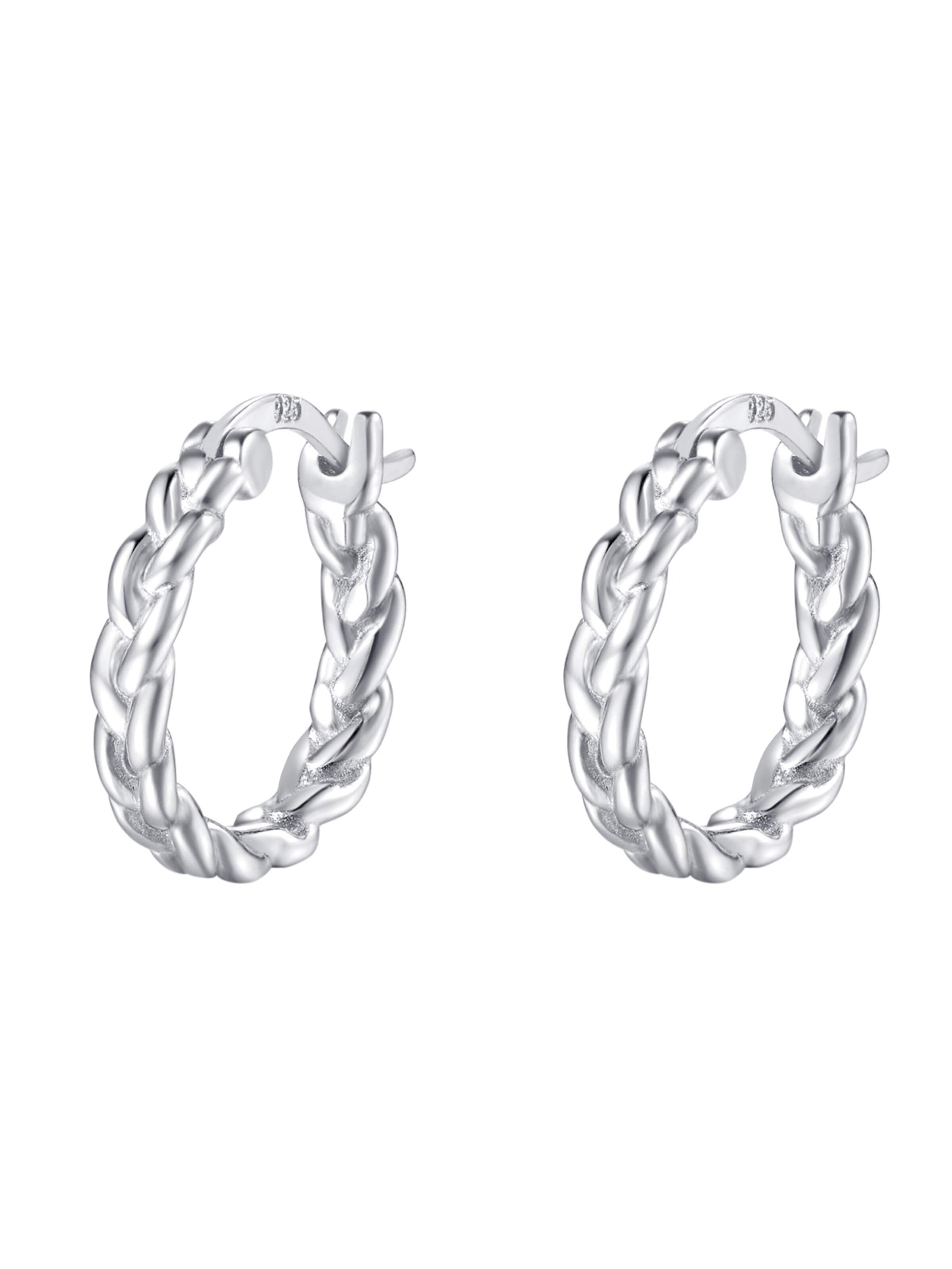Hey Happiness Oorbel 'Braided' in Zilver: voorkant