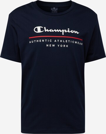 Champion Authentic Athletic Apparel Тениска в синьо: отпред