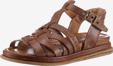 A.S.98 Strap Sandals in Brown: front