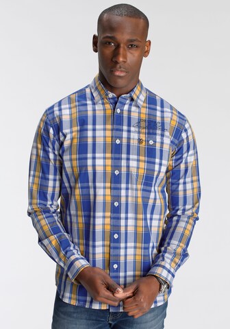 DELMAO Regular Fit Hemd in Blau: Vorderseite