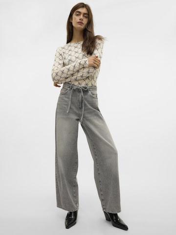 VERO MODA Wide leg Jeans 'WIEN' in Grey