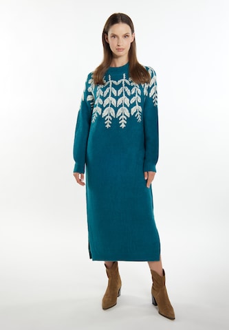 Usha Gebreide jurk 'Lurea' in Blauw